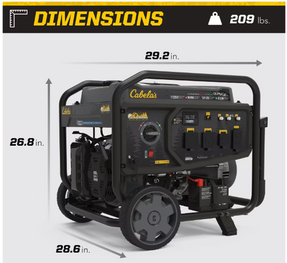 Rent the Powerful Cabela's Outdoorsman Series Dual-Fuel Portable Generator for Your Power Needs | Reserve Now!